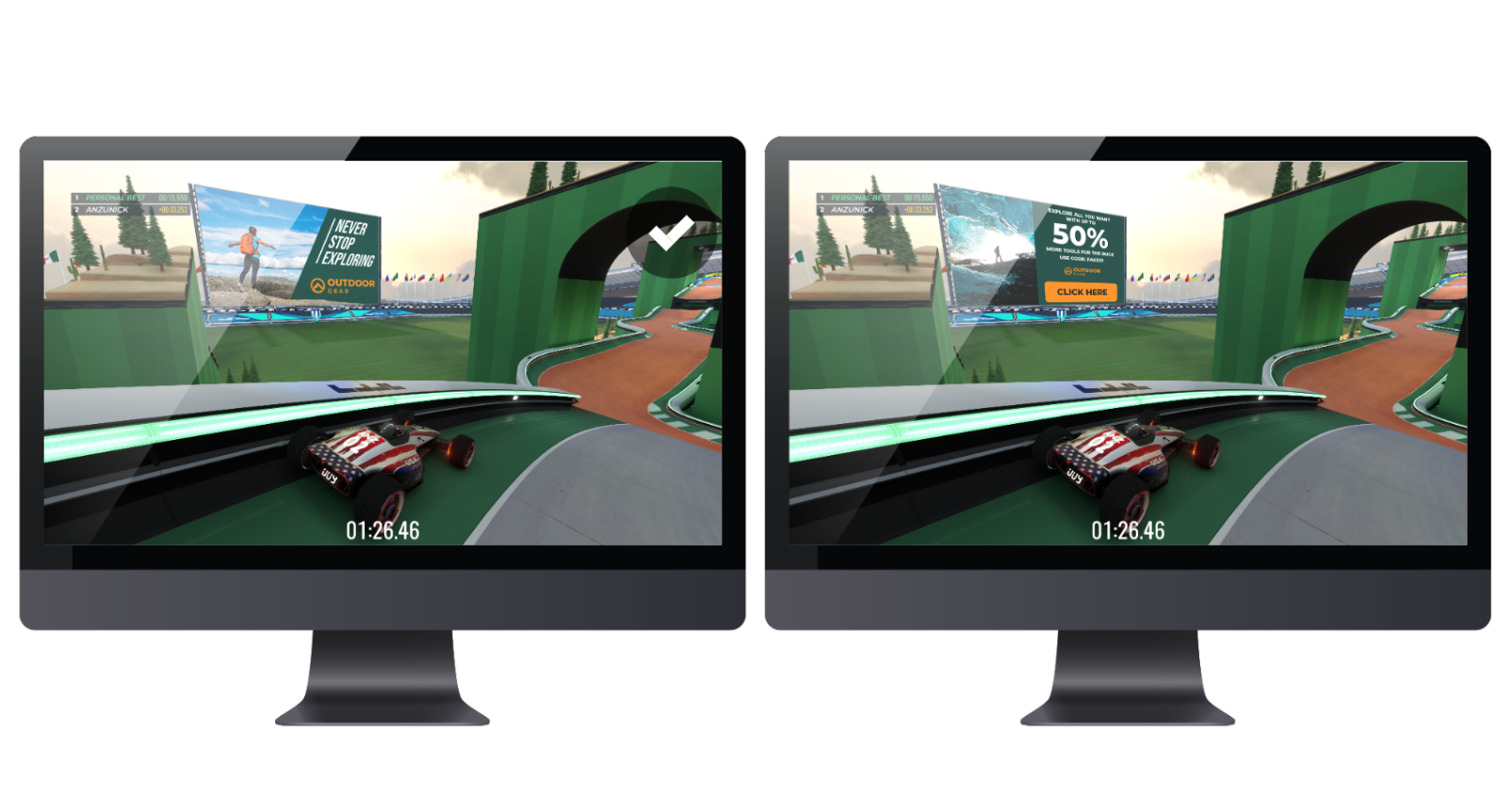 An example of what works and what doesn't for in-game ad creatives
