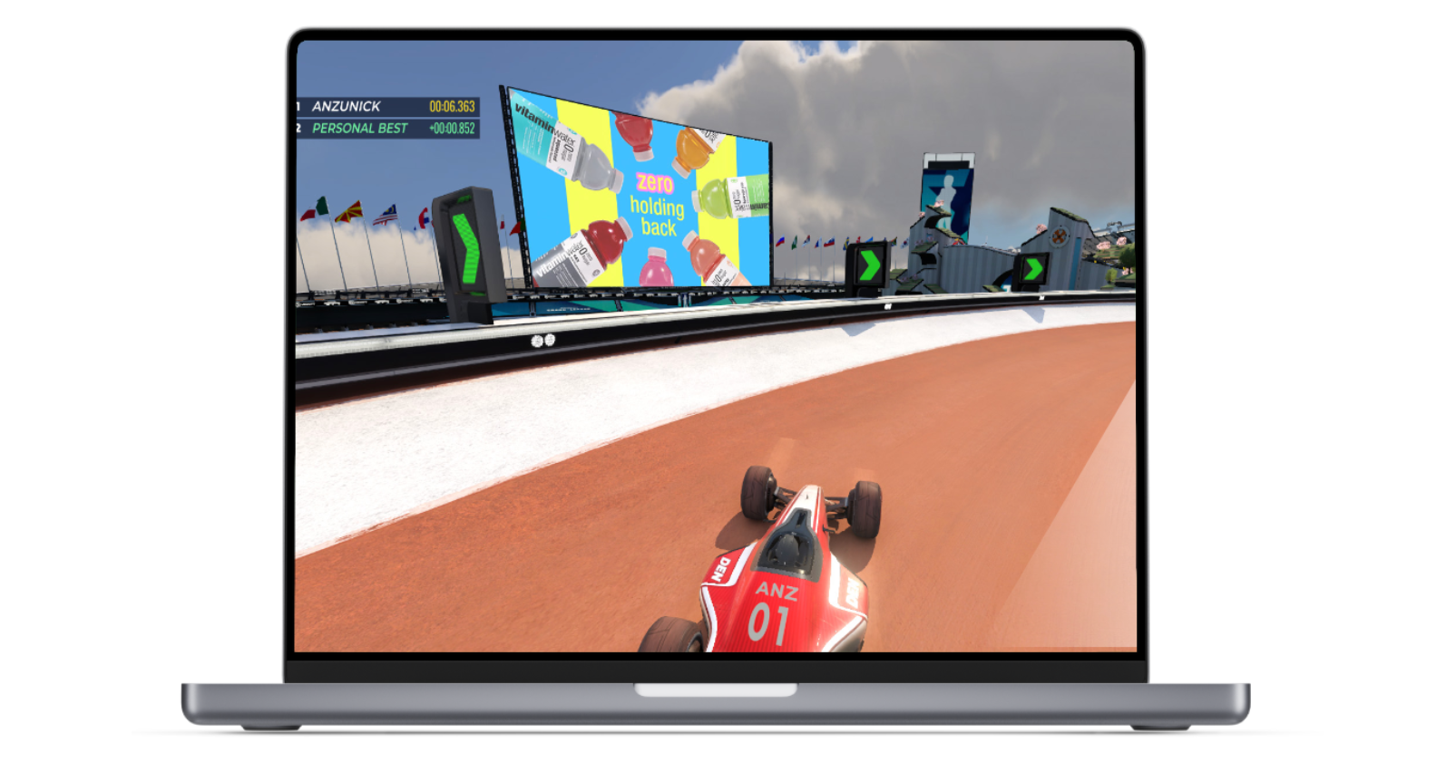 An in-game ad featured on a screen