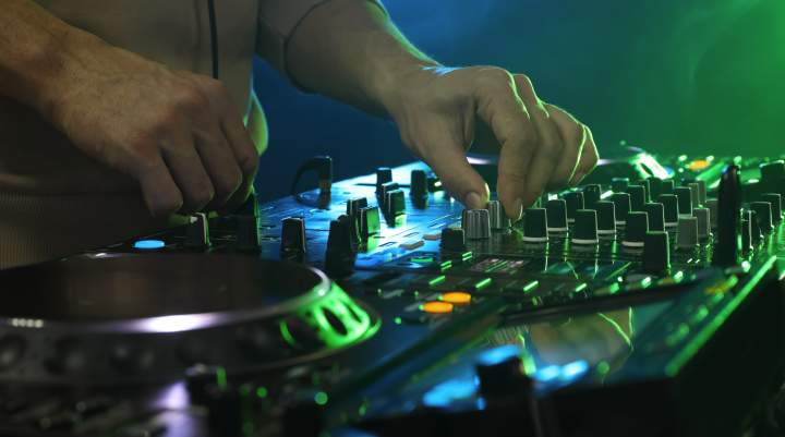 Image of DJ mixing desk