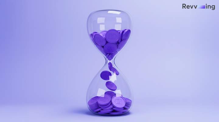 Coins in an hourglass