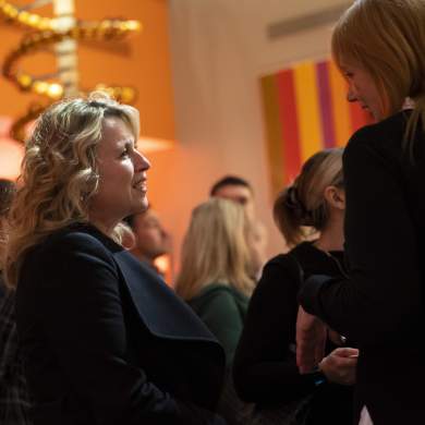 members engaged in conversation
