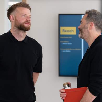 two men chatting