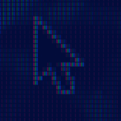 Cursor hovering over screen