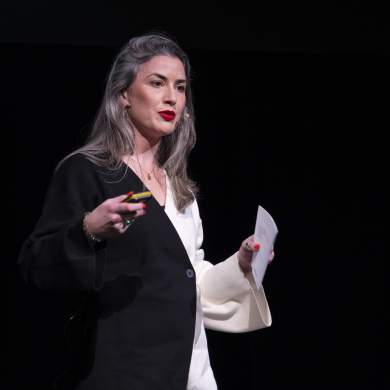 Woman presenting