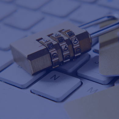 Padlock on keyboard