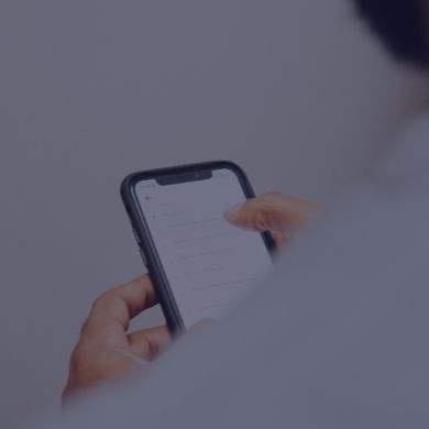 Man using iPhone