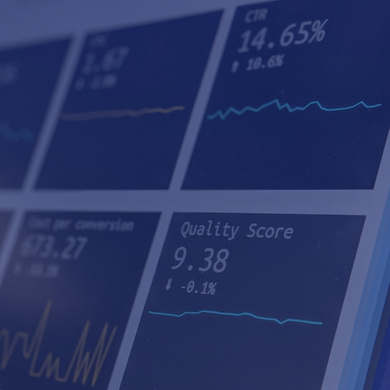 Analytics on computer screen