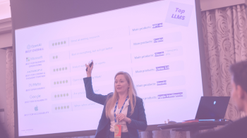 a woman presenting 