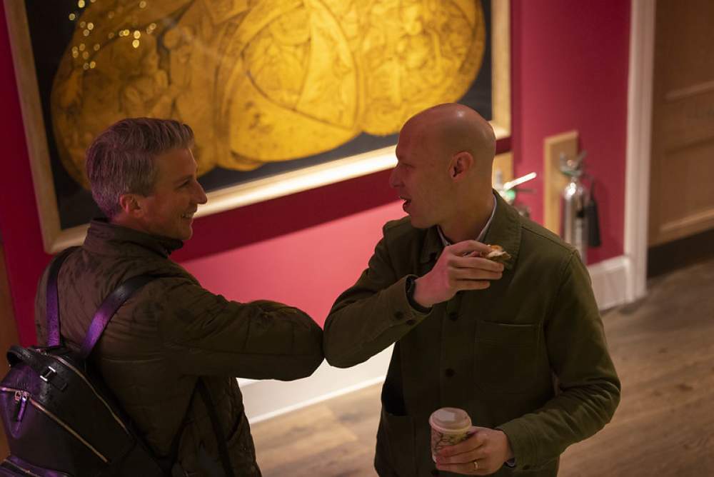two men chatting